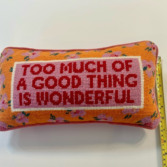 Floral Accent Pillow with Red and Orange Design - Picture 6 of 6